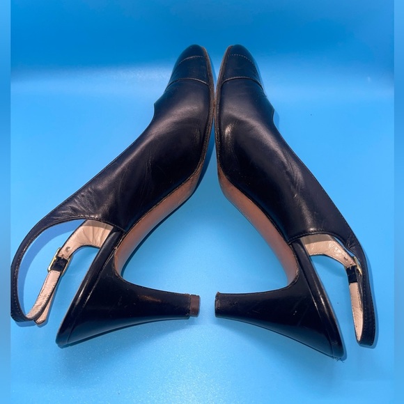 Vintage Salvatore Ferragamo Black Slingback Heels - Picture 5 of 10
